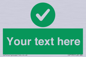 Custom green background, green circle with tick